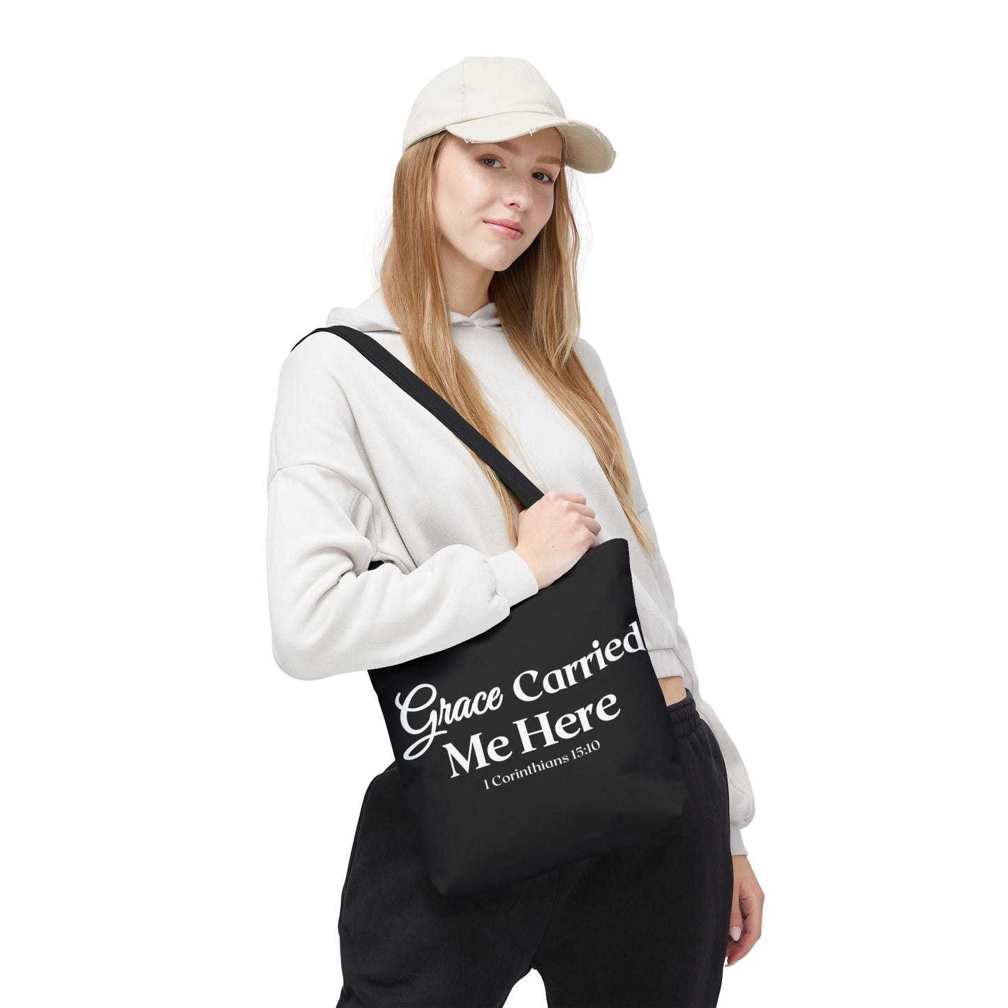 Faith-Inspired Tote Bag - "Grace Carried Me Here"