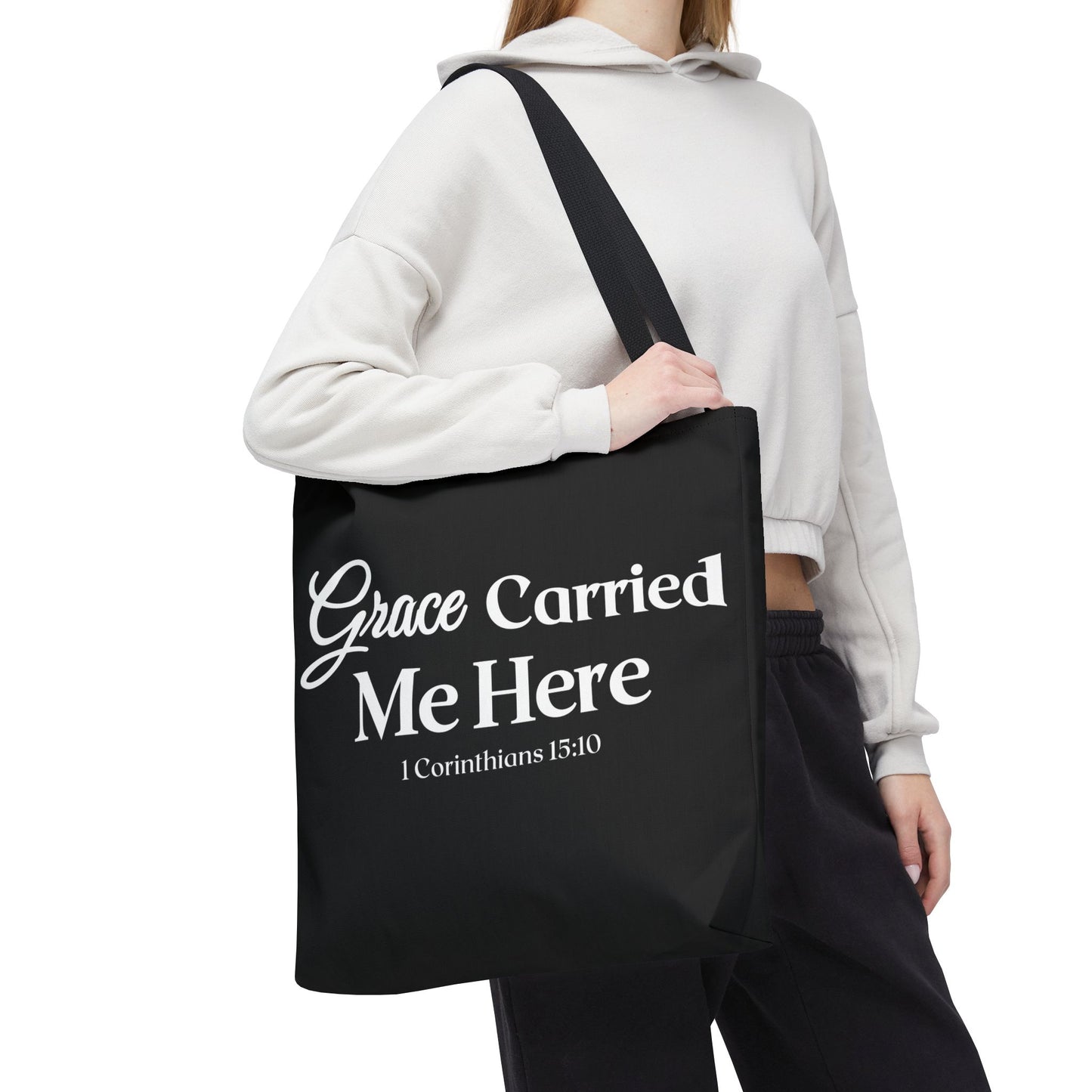 Faith-Inspired Tote Bag - "Grace Carried Me Here"