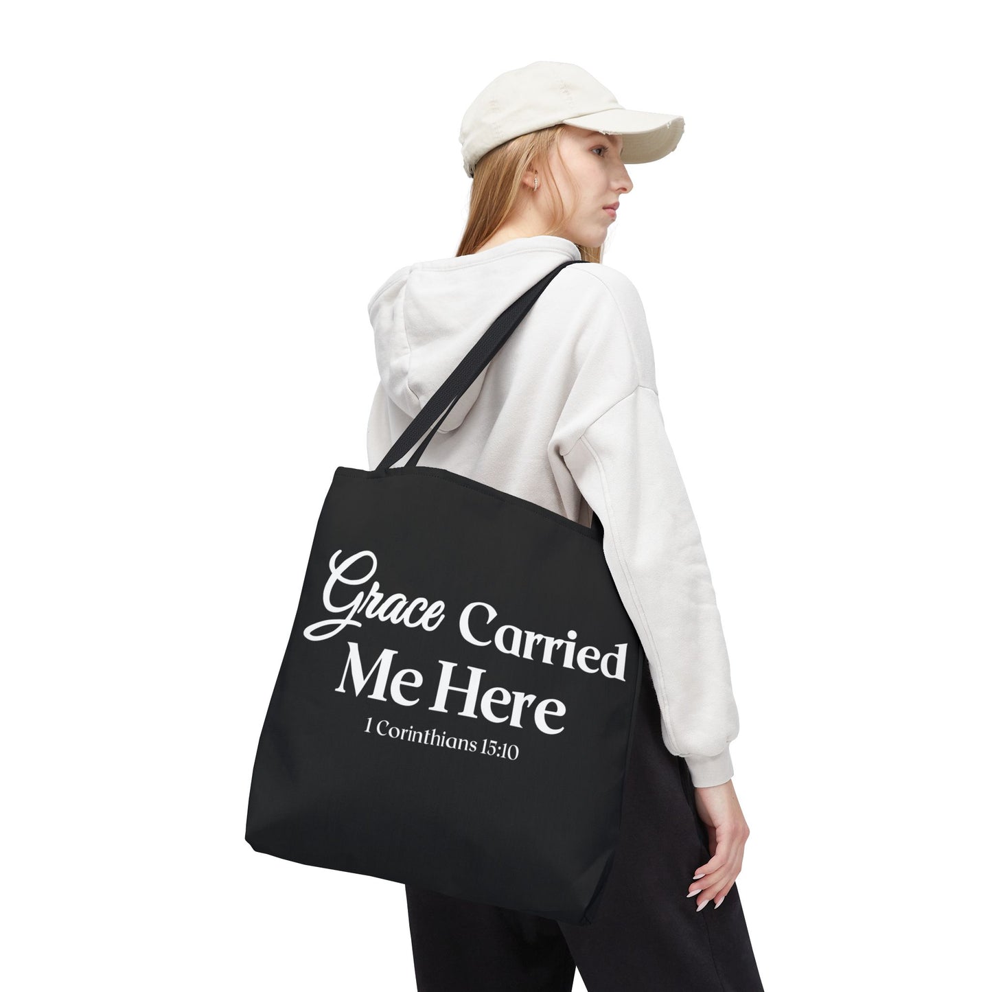 Faith-Inspired Tote Bag - "Grace Carried Me Here"