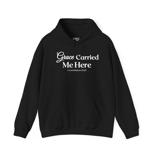 Inspirational Hooded Sweatshirt - "Grace Carried Me Here"
