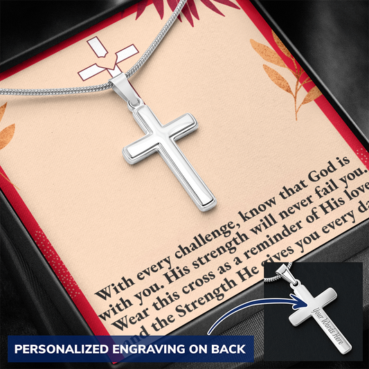 Personalized Cross Necklace - Favorite Bible Verse